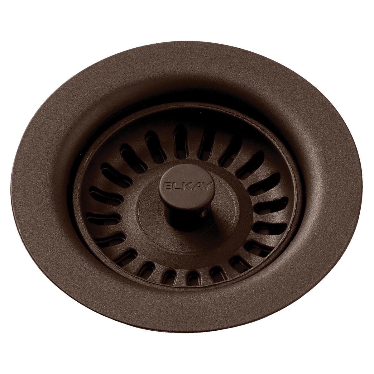 Elkay Polymer Drain Fitting with Removable Basket Strainer and Rubber Stopper Mocha LKQS35MC