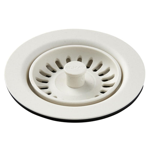 Elkay Polymer Drain Fitting with Removable Basket Strainer and Rubber Stopper Parchment LKQS35PA