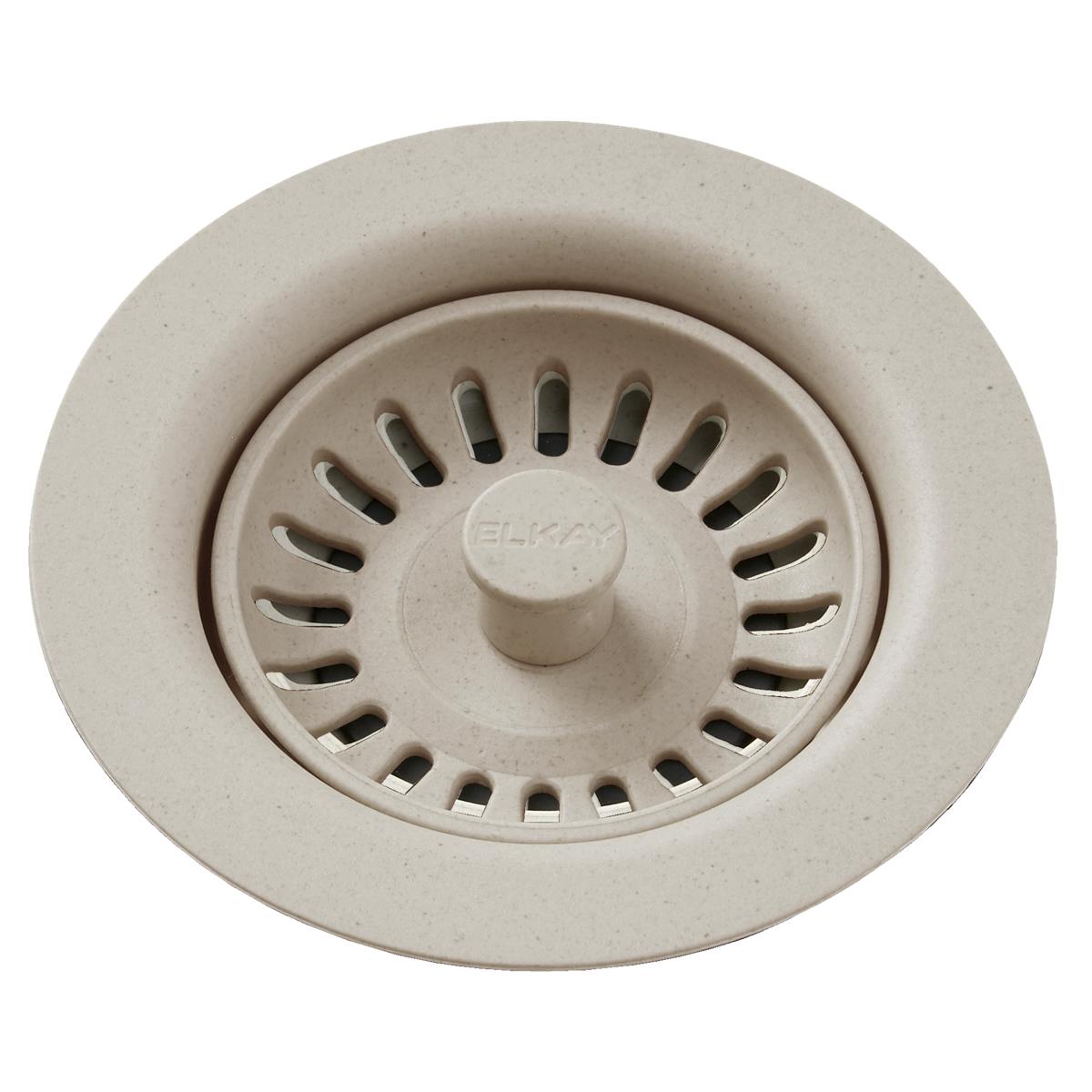 Elkay Polymer Drain Fitting with Removable Basket Strainer and Rubber Stopper Putty LKQS35PT