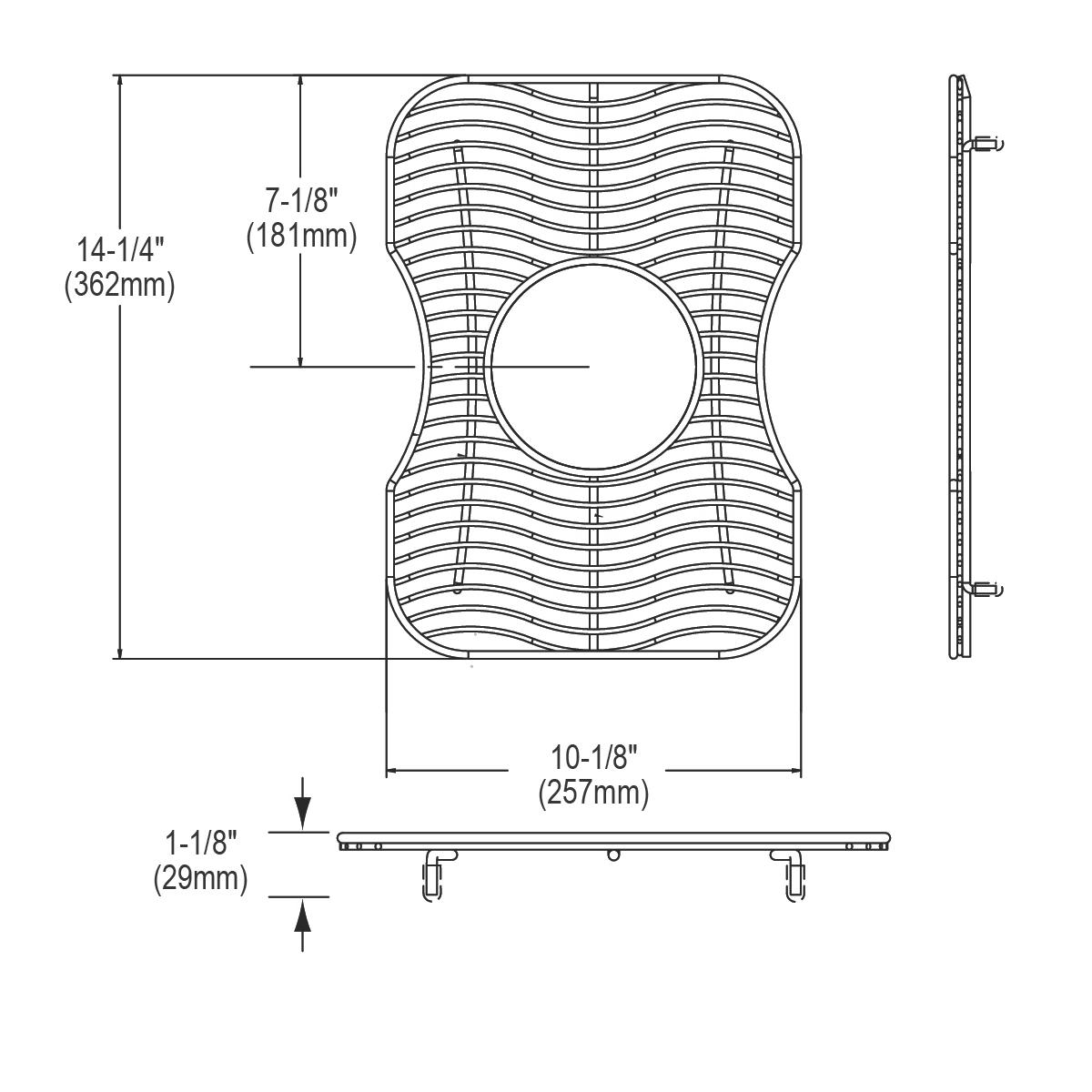 Elkay Stainless Steel 10-1/8" x 14-1/4" x 1-1/8" Bottom Grid LKWBG1216SS