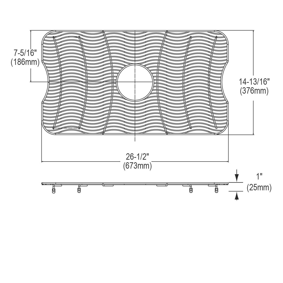 Elkay Stainless Steel 26-1/2" x 14-13/16" x 1" Bottom Grid LKWBG2816SS