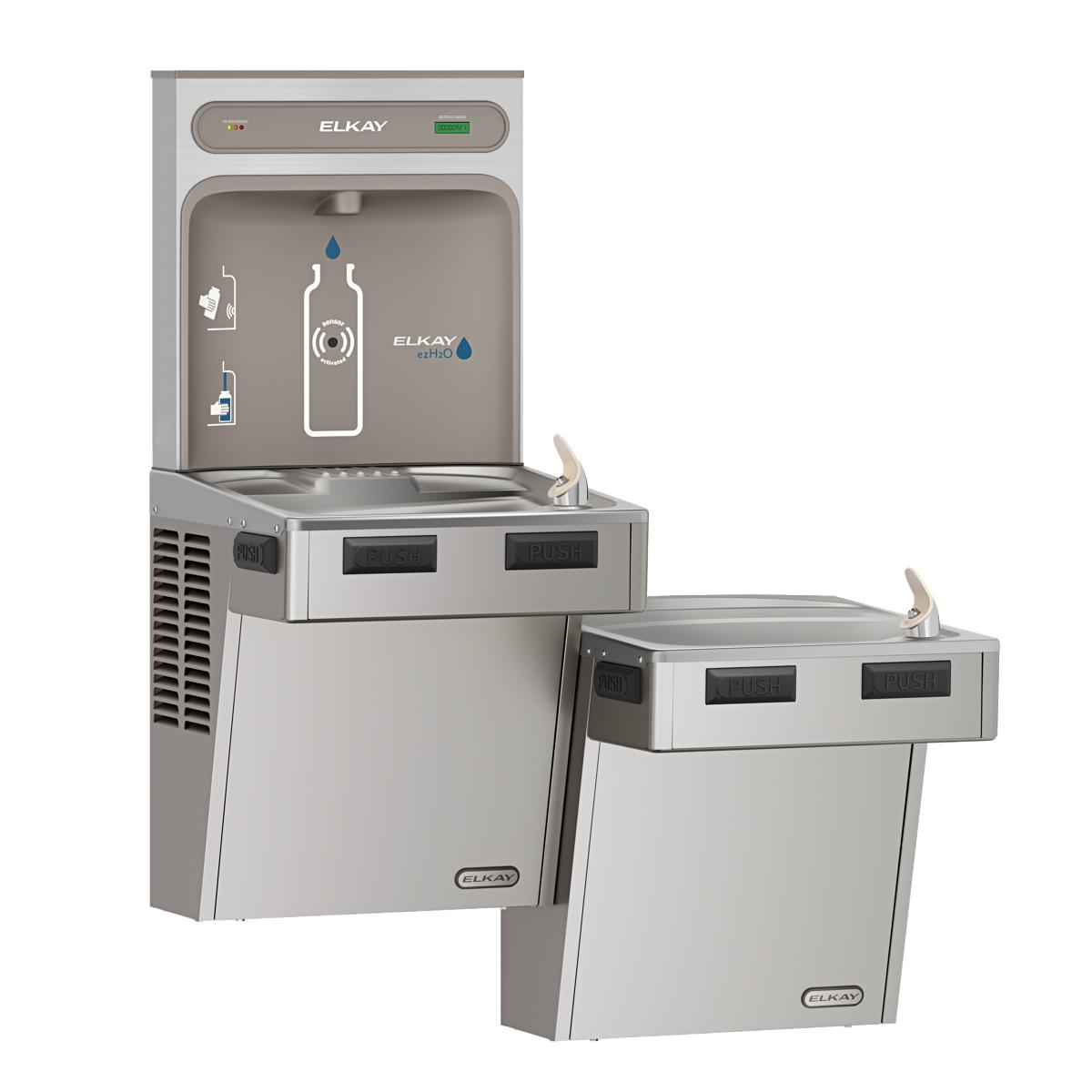 Elkay ezH2O Bottle Filling Station with Mechanically Activated Bi-Level ADA Cooler, Filtered, 8.0 GPH LMABFTL8WSSK