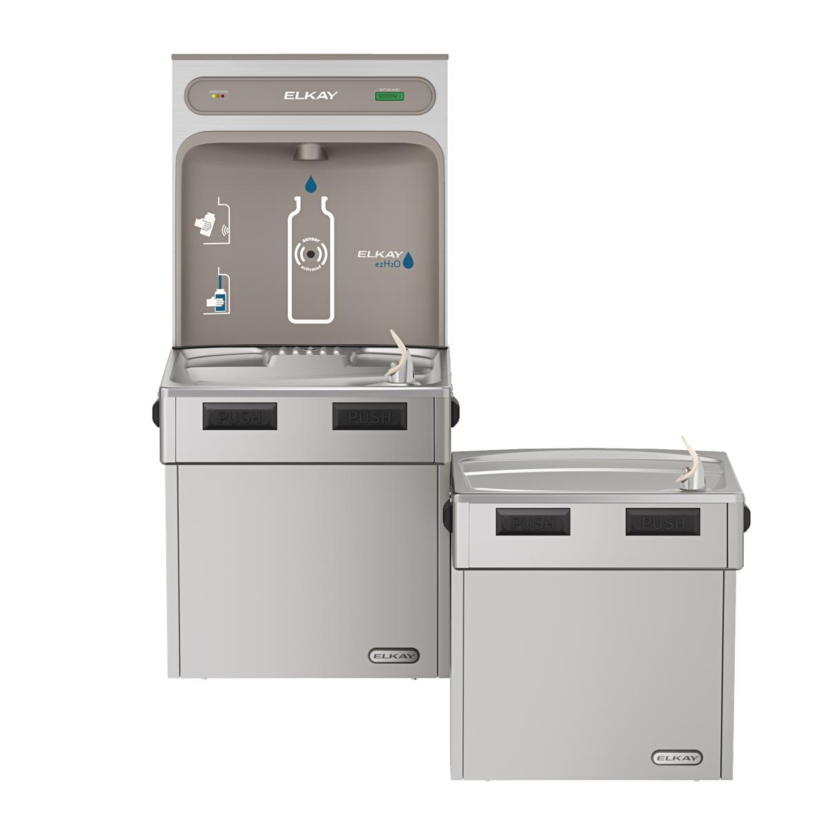 Elkay ezH2O Bottle Filling Station with Mechanically Activated Bi-Level ADA Cooler, Filtered, 8.0 GPH LMABFTL8WSSK