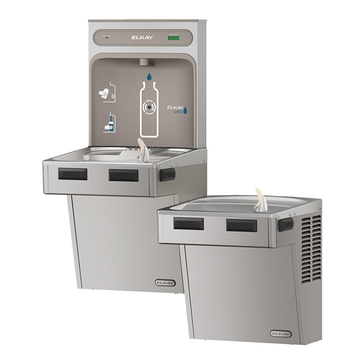 Elkay ezH2O Bottle Filling Station with Mechanically Activated Bi-Level ADA Cooler, Filtered, 8.0 GPH LMABFTL8WSSK