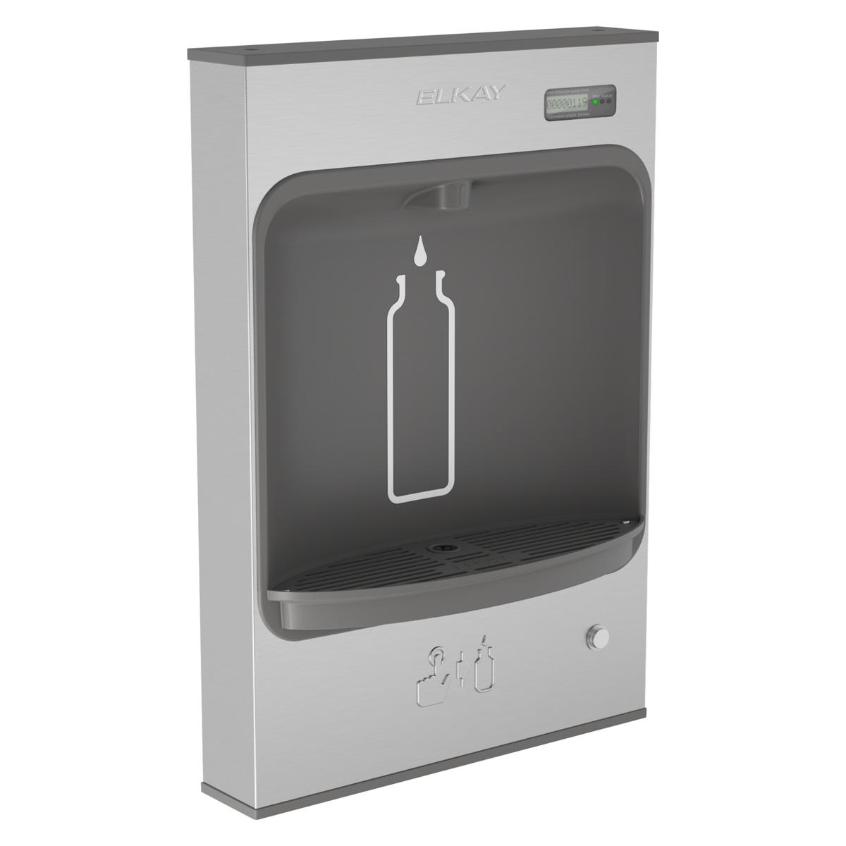 Elkay ezH2O Mechanical Bottle Filling Station Surface Mount, Battery Powered Filtered Non-Refrigerated Stainless LMASMB