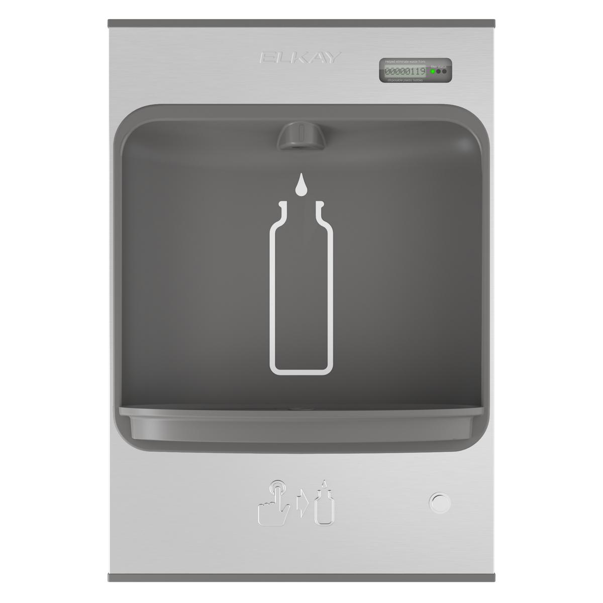 Elkay ezH2O Mechanical Bottle Filling Station Surface Mount, Battery Powered Filtered Non-Refrigerated Stainless LMASMB
