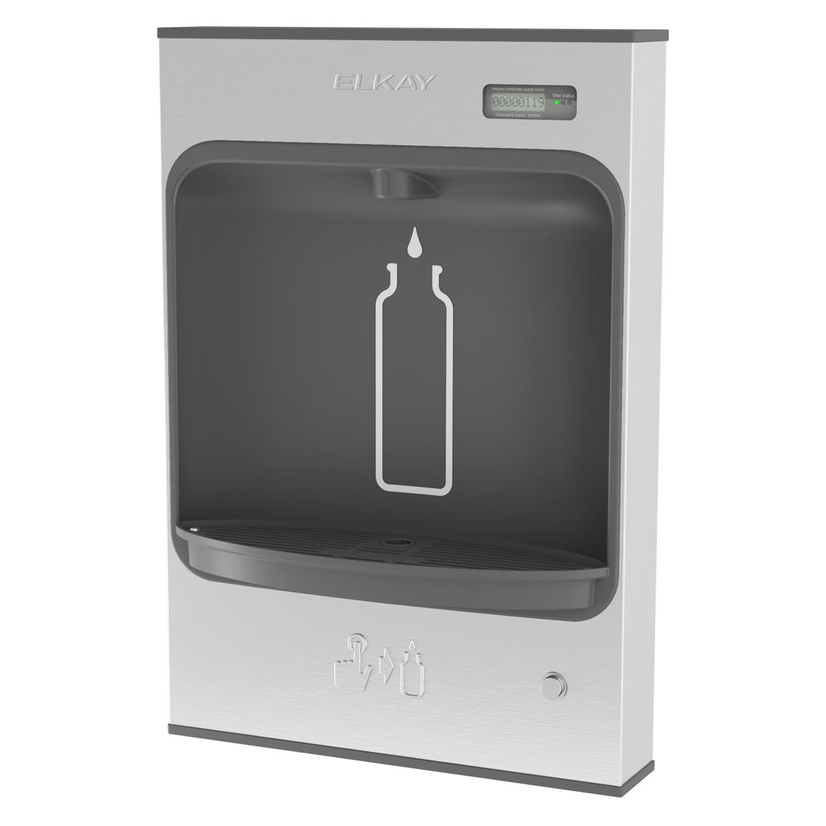 Elkay ezH2O Mechanical Bottle Filling Station Surface Mount, Battery Powered Filtered Non-Refrigerated Stainless LMASMB