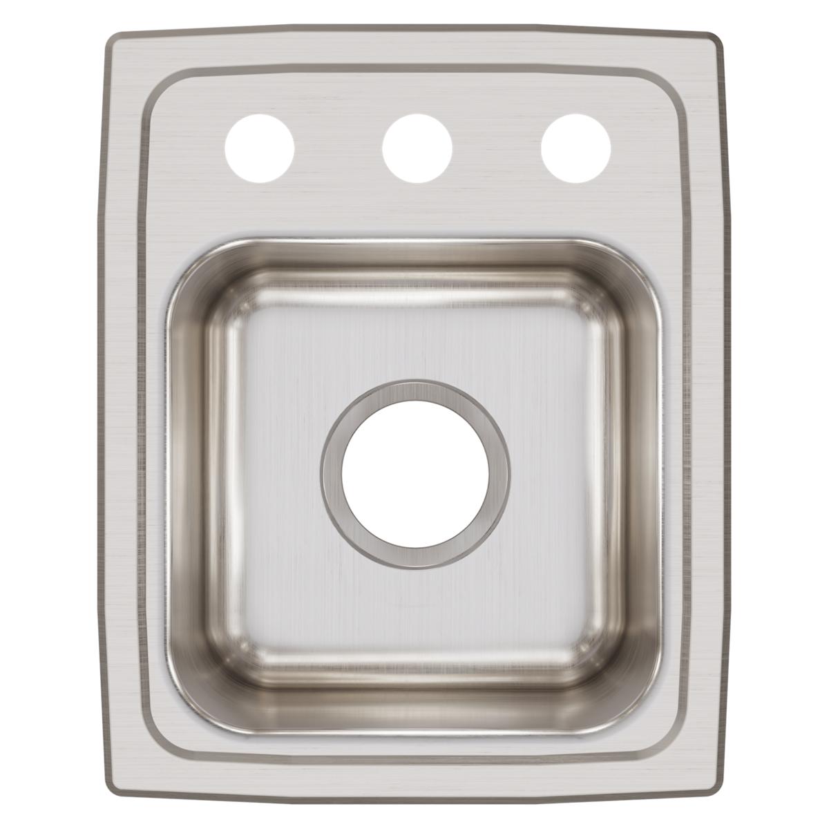 Elkay Lustertone Classic Stainless Steel 13" x 16" x 7-5/8", 3-Hole Single Bowl Drop-in Sink LR13163