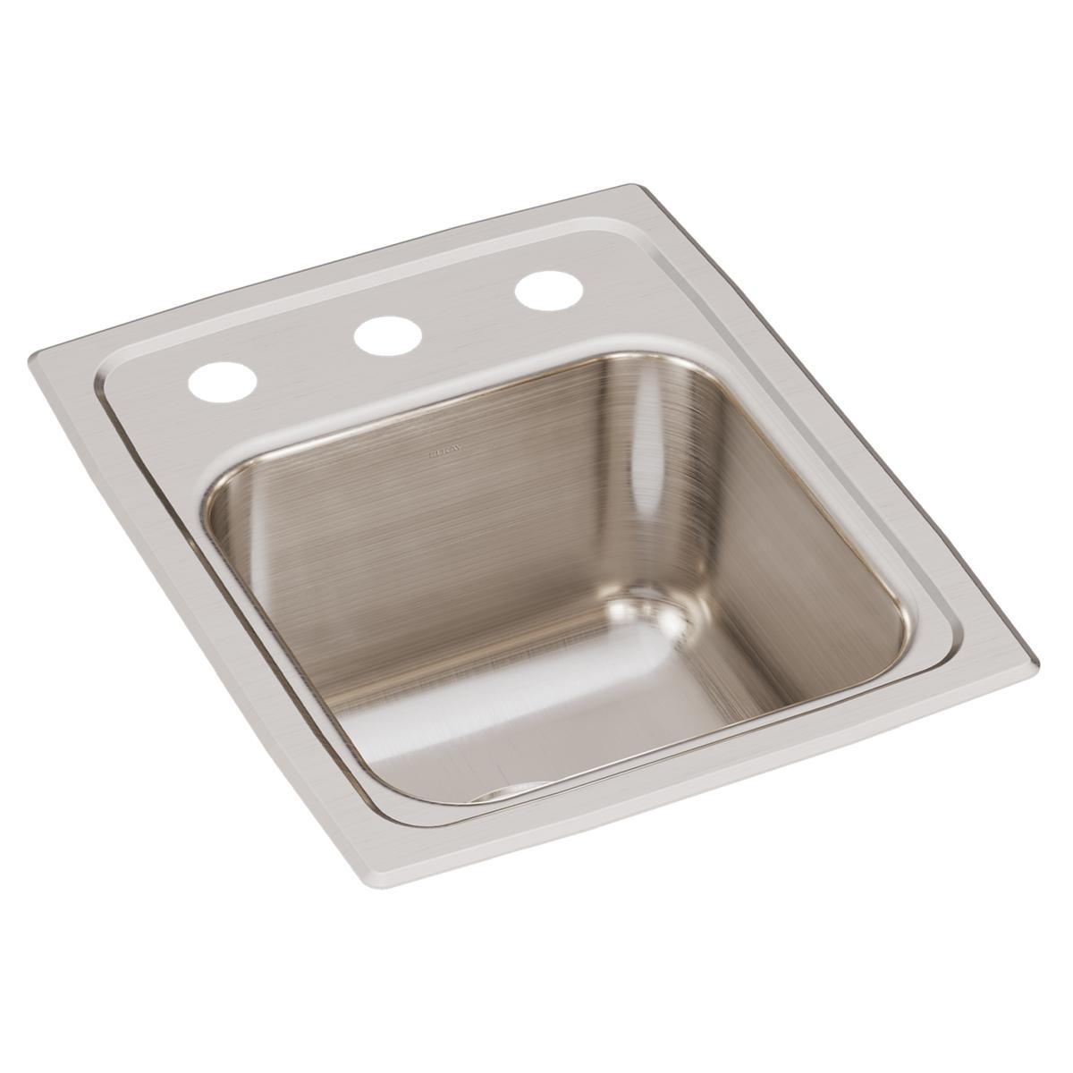 Elkay Lustertone Classic Stainless Steel 13" x 16" x 7-5/8", 3-Hole Single Bowl Drop-in Sink LR13163