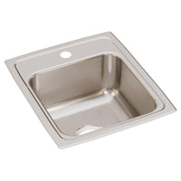 Elkay Lustertone Classic Stainless Steel 15" x 17-1/2" x 7-5/8", 1-Hole Single Bowl Drop-in Bar Sink LR15171
