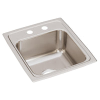 Elkay Lustertone Classic Stainless Steel 15" x 17-1/2" x 7-5/8", 2-Hole Single Bowl Drop-in Bar Sink LR15172