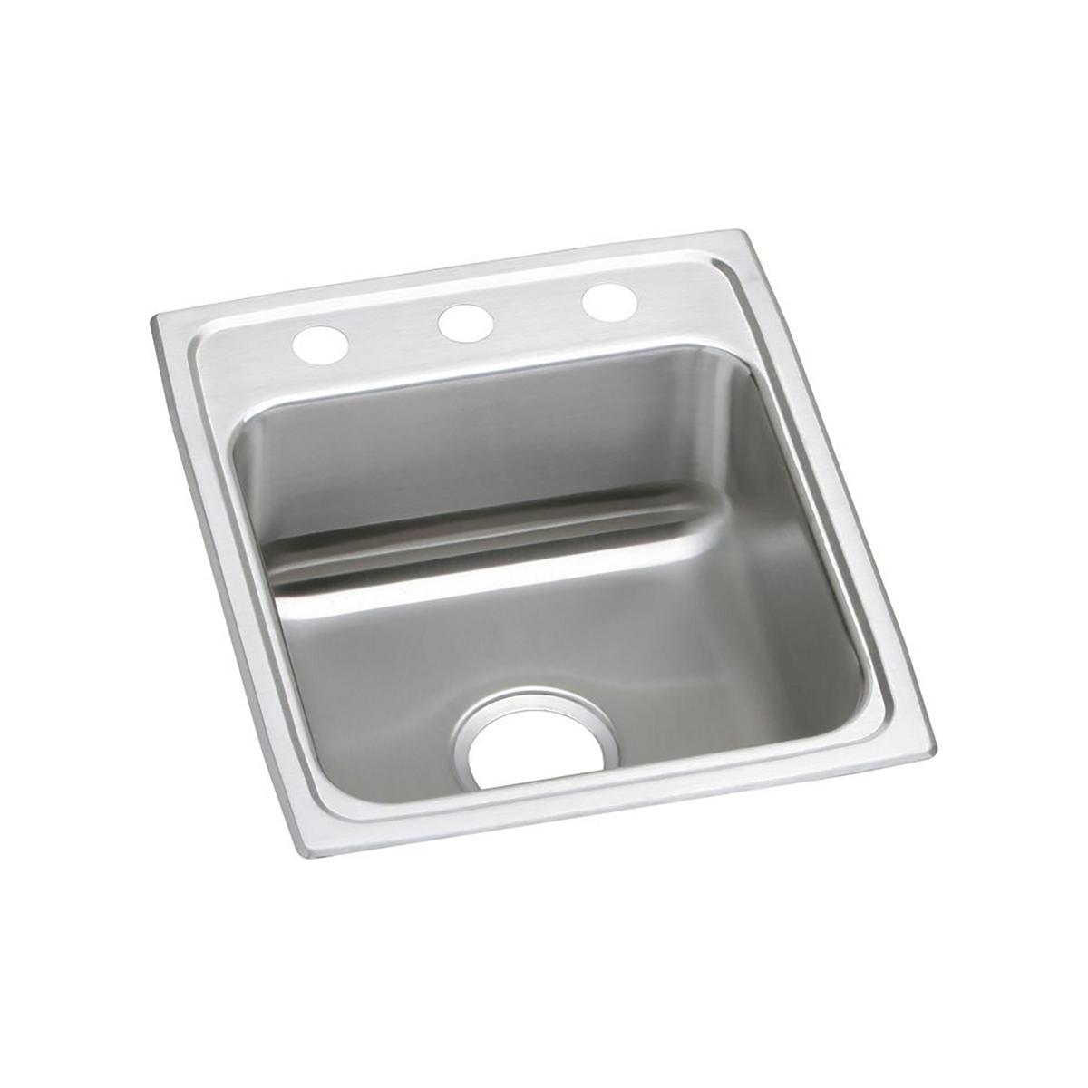 Elkay Lustertone Classic Stainless Steel 15" x 22" x 7-5/8", 3-Hole Single Bowl Drop-in Sink LR15223