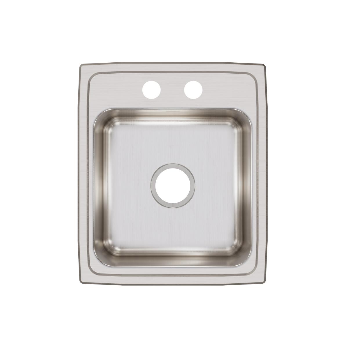 Elkay Lustertone Classic Stainless Steel 17" x 20" x 7-5/8", 2-Hole Single Bowl Drop-in Sink LR17202
