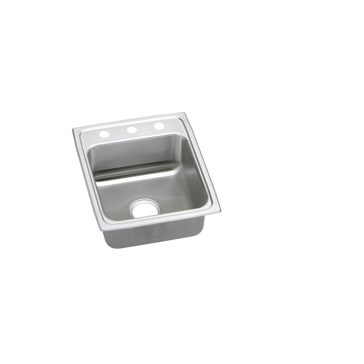 Elkay Lustertone Classic Stainless Steel 17" x 20" x 7-5/8", 2-Hole Single Bowl Drop-in Sink + Faucet Kit LR1720SC