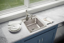 Elkay 18 Gauge Stainless Steel 17" x 20" x 7.625" Single Bowl Drop-in Kitchen Sink LR1720OS4