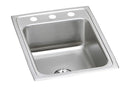 Elkay 18 Gauge Stainless Steel 17" x 22" x 7.625" Single Bowl Drop-in Kitchen Sink Kit LR1722PDX
