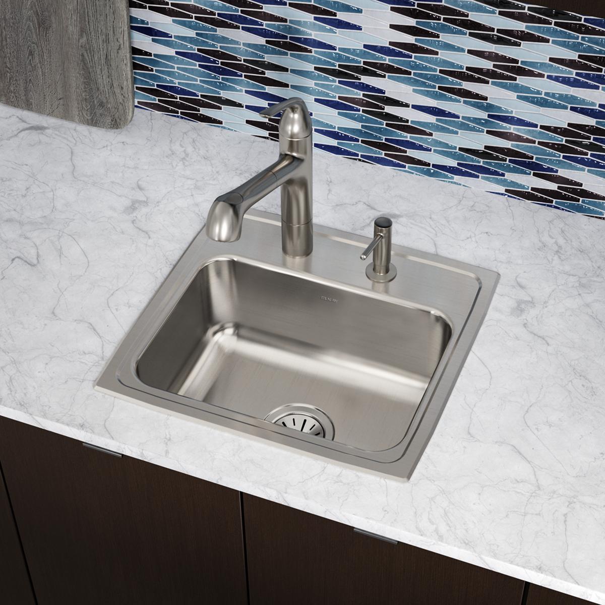 Elkay Lustertone Classic Stainless Steel 19" x 18" x 7-5/8", 1-Hole Single Bowl Drop-in Sink LR19181