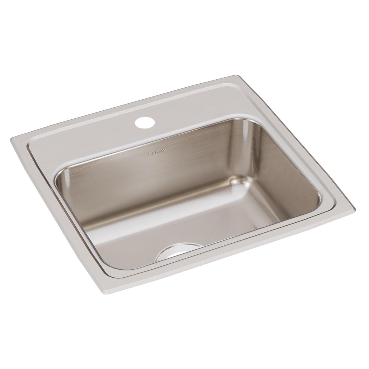 Elkay Lustertone Classic Stainless Steel 19" x 18" x 7-5/8", 1-Hole Single Bowl Drop-in Sink LR19181