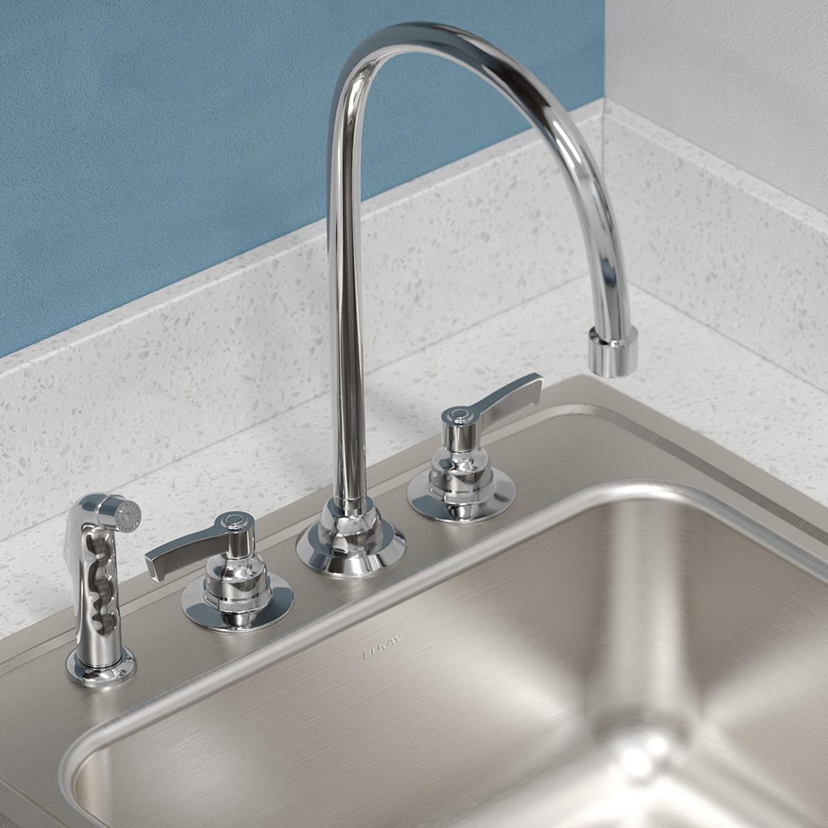 Elkay Lustertone Classic Stainless Steel 19-1/2" x 19" x 7-1/2", OS4-Hole Single Bowl Drop-in Sink LR1919OS4