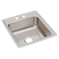 Elkay Lustertone Classic Stainless Steel 19-1/2" x 22" x 7-5/8", 2-Hole Single Bowl Drop-in Sink LR20222