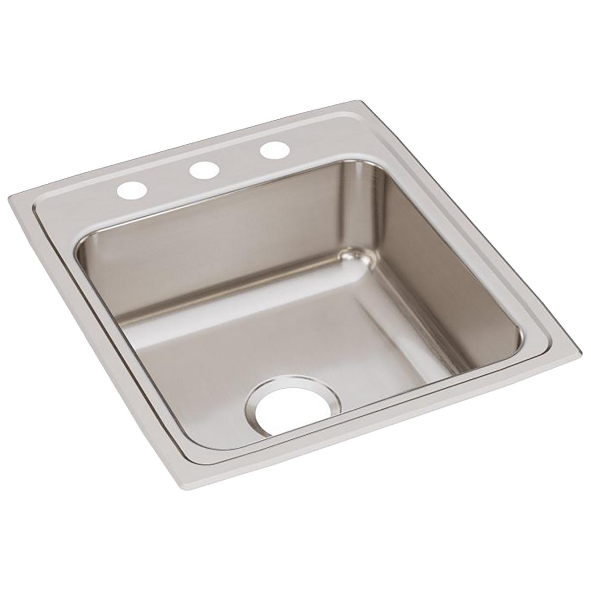 Elkay Lustertone Classic Stainless Steel 19-1/2" x 22" x 6", Single Bowl Drop-in ADA Sink LRAD2022601