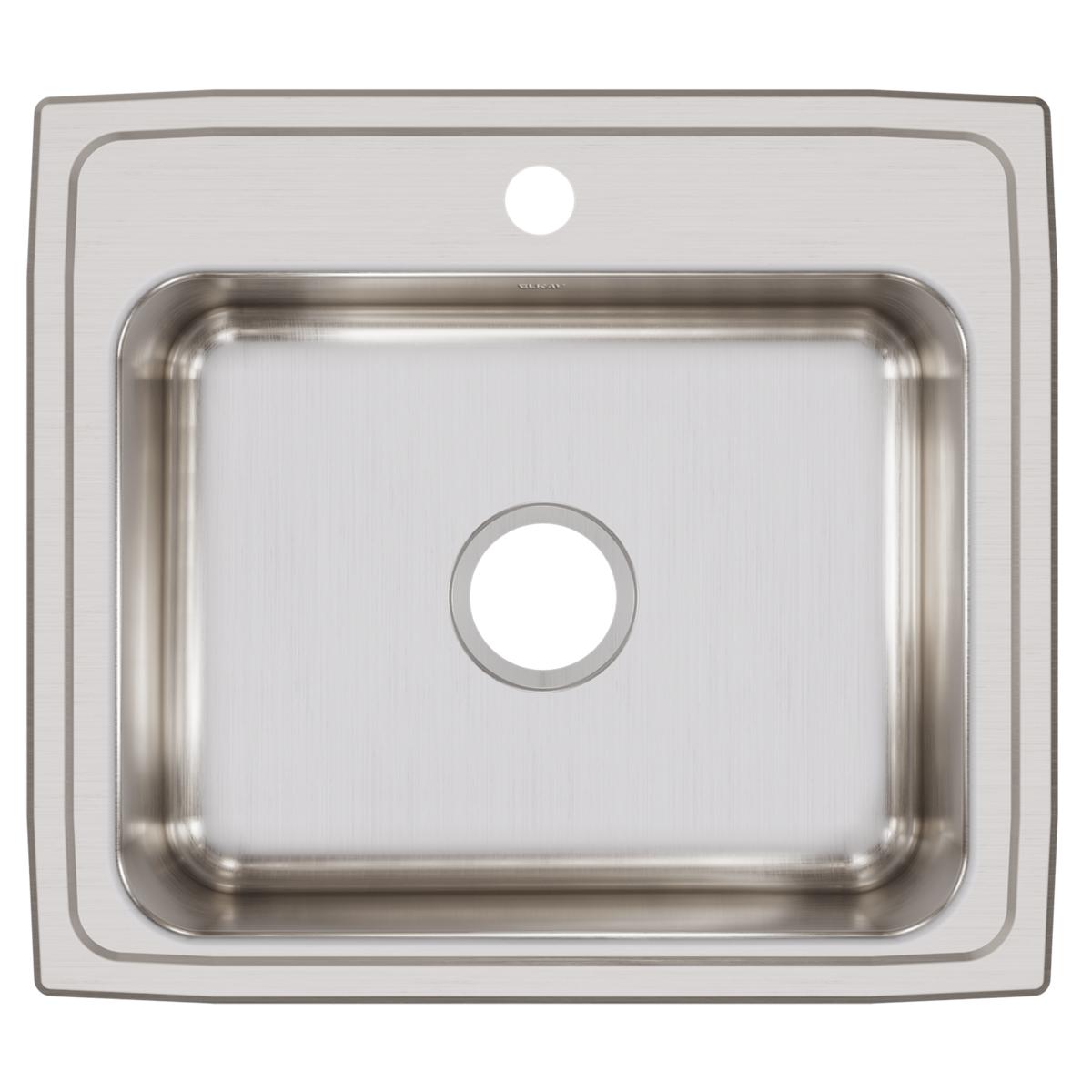 Elkay Lustertone Classic Stainless Steel 22" x 19-1/2" x 7-5/8", 1-Hole Single Bowl Drop-in Sink LR22191