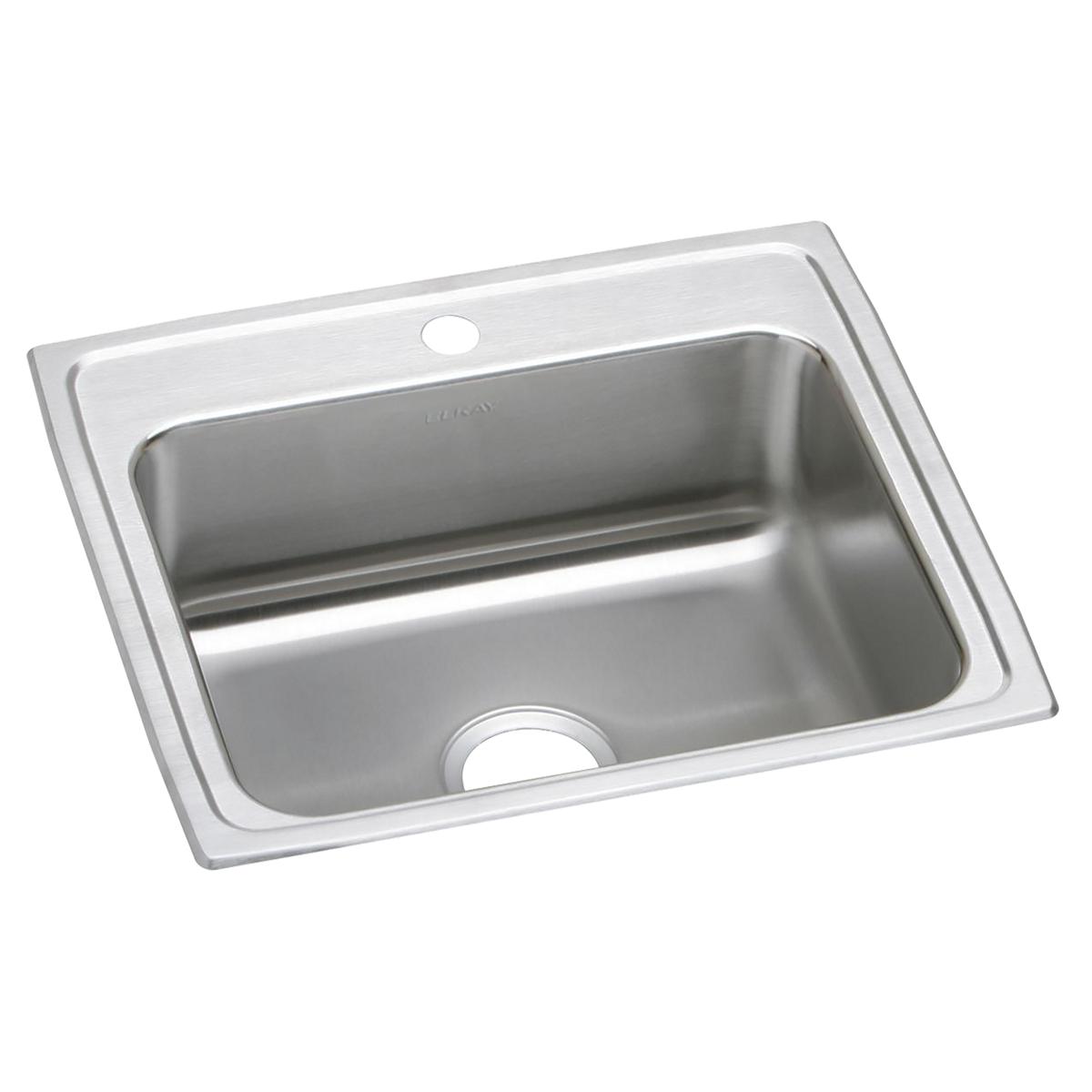 Elkay Lustertone Classic Stainless Steel 22" x 19-1/2" x 7-5/8", 1-Hole Single Bowl Drop-in Sink LR22191