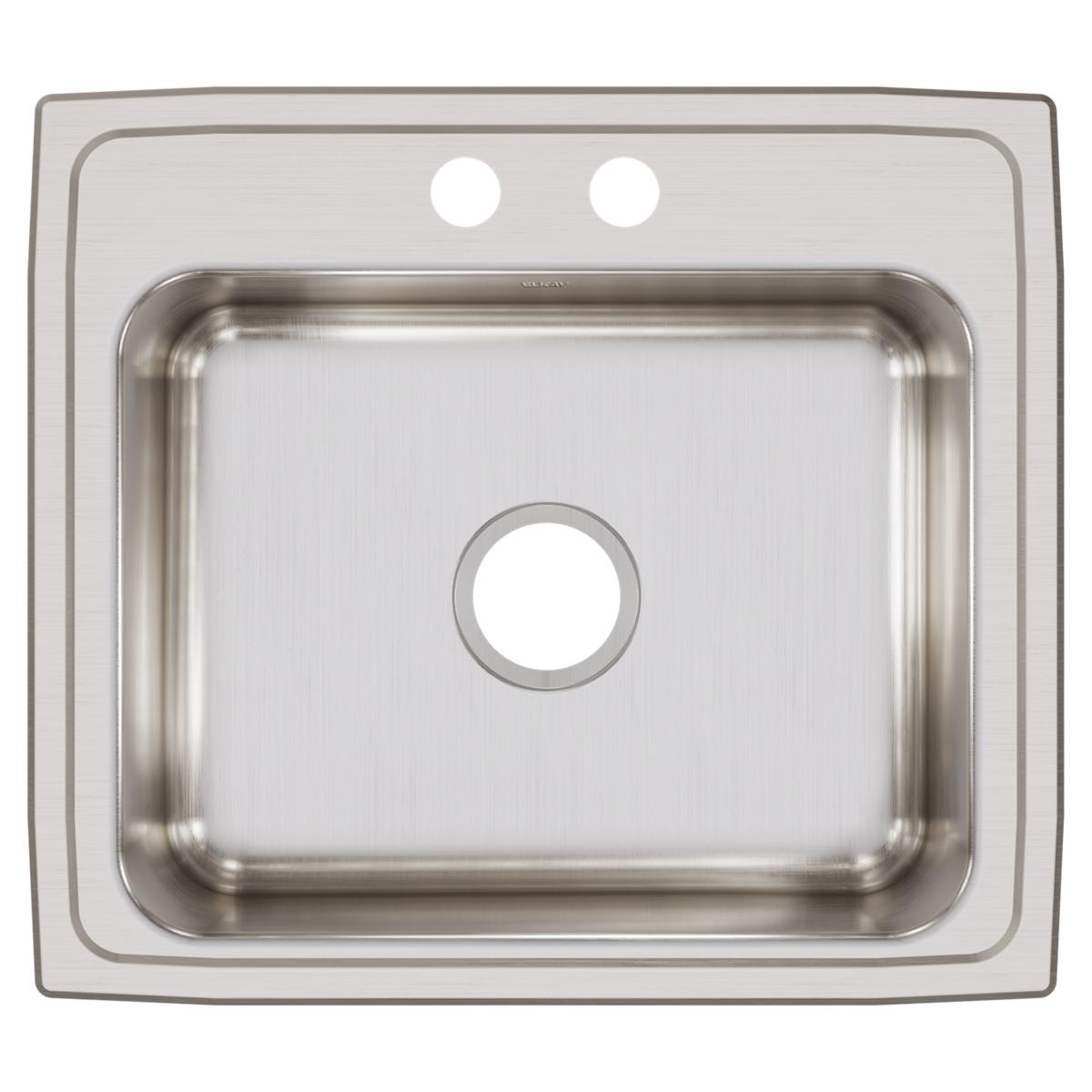 Elkay Lustertone Classic Stainless Steel 22" x 19-1/2" x 7-5/8", 2-Hole Single Bowl Drop-in Sink LR22192