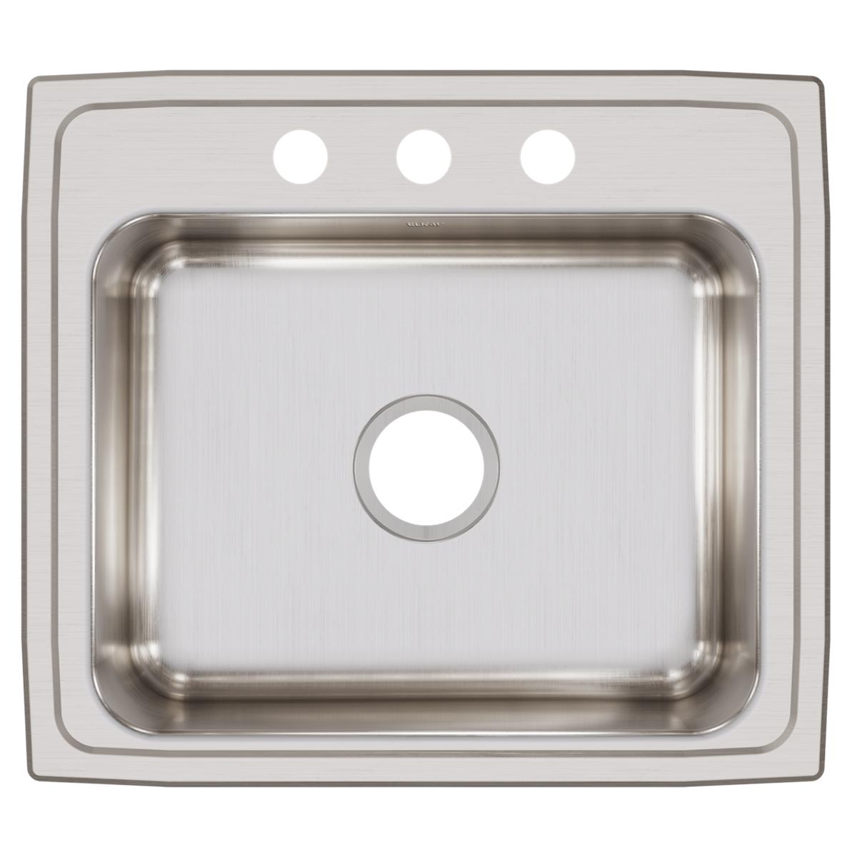 Elkay Lustertone Classic Stainless Steel 22" x 19-1/2" x 7-5/8", 3-Hole Single Bowl Drop-in Sink LR22193