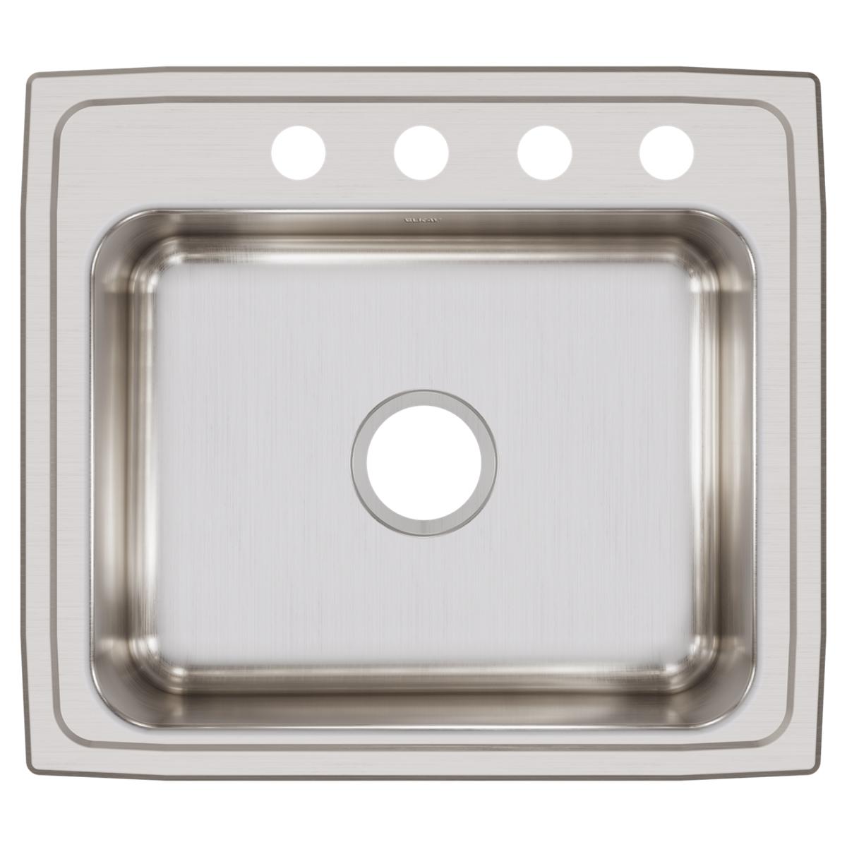 Elkay Lustertone Classic Stainless Steel 22" x 19-1/2" x 7-5/8", 4-Hole Single Bowl Drop-in Sink LR22194
