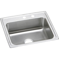 Elkay Lustertone Classic Stainless Steel 22" x 19-1/2" x 7-5/8", MR2-Hole Single Bowl Drop-in Sink LR2219MR2