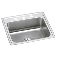 Elkay Lustertone Classic Stainless Steel 22" x 19-1/2" x 7-5/8", 2-Hole Single Bowl Drop-in Sink with Perfect Drain LR2219PD2