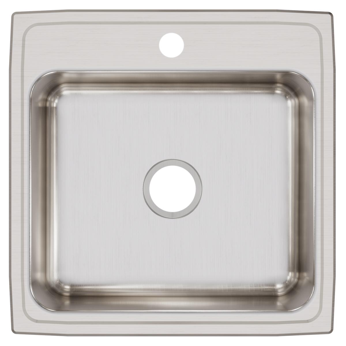 Elkay Lustertone Classic Stainless Steel 22" x 22" x 7-5/8", 1-Hole Single Bowl Drop-in Sink LR22221
