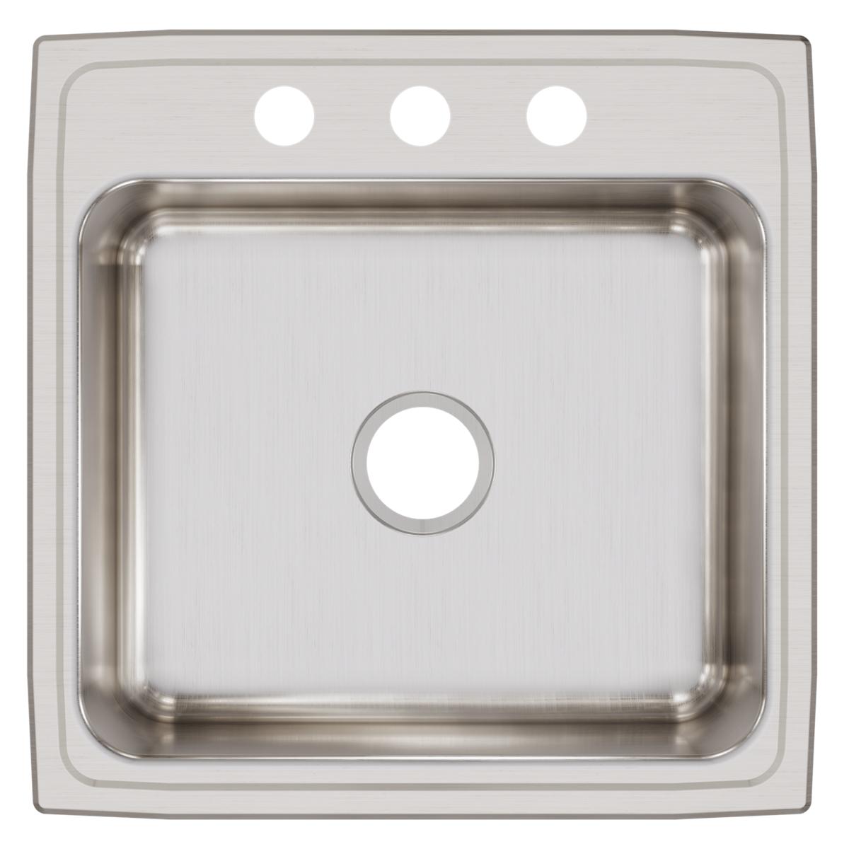 Elkay Lustertone Classic Stainless Steel 22" x 22" x 7-5/8", Single Bowl Drop-in Sink LR22223