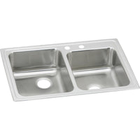 Elkay Lustertone Classic Stainless Steel 33" x 22" x 7-7/8", Offset Double Bowl Drop-in Sink LR2502