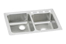 Elkay 18 Gauge Stainless Steel 33" x 22" x 7.875" Double Bowl Drop-in Kitchen Sink LR250X