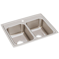 Elkay Lustertone Classic Stainless Steel 25" x 19-1/2" x 7-5/8", Equal Double Bowl Drop-in Sink LR25191