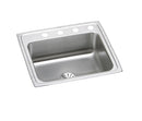 Elkay 18 Gauge Stainless Steel 25" x 21.25" x 7.875" Single Bowl Drop-in Kitchen Sink Kit LR2521PD4