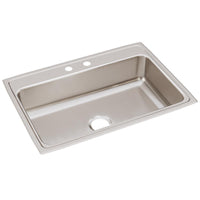 Elkay Lustertone Classic Stainless Steel 31" x 22" x 7-5/8", 2-Hole Single Bowl Drop-in Sink LR31222
