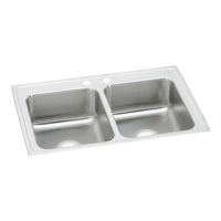Elkay Lustertone Classic Stainless Steel 33" x 21-1/4" x 7-7/8", 2-Hole Equal Double Bowl Drop-in Sink LR33212