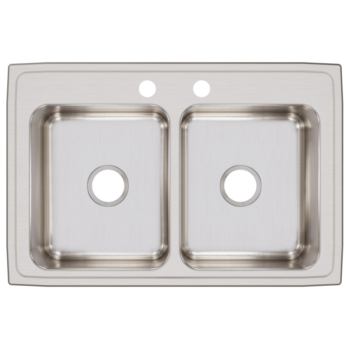 Elkay Lustertone Classic Stainless Steel 33" x 22" x 8-1/8", Equal Double Bowl Drop-in Sink LR33222