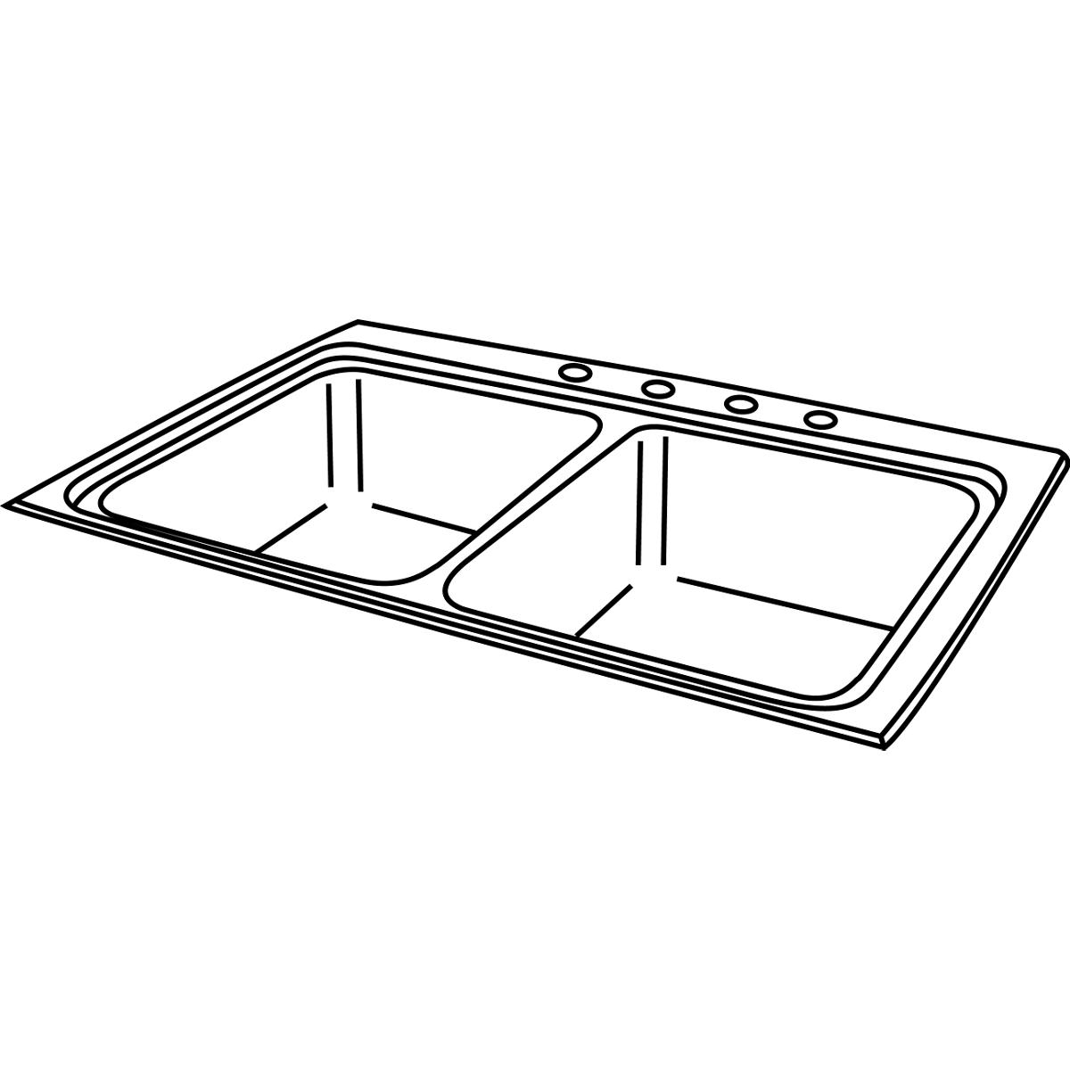 Elkay Lustertone Classic Stainless Steel 33" x 22" x 8-1/8", 1-Hole Equal Double Bowl Drop-in Sink LR33221