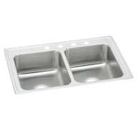 Elkay Lustertone Classic Stainless Steel 37" x 22" x 7-5/8", 1-Hole Equal Double Bowl Drop-in Sink LR37221