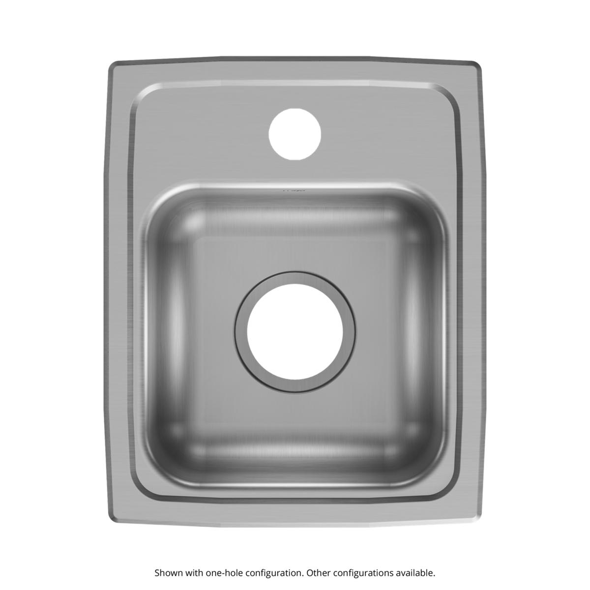 Elkay Lustertone Classic Stainless Steel 13" x 16" x 6", 3-Hole Single Bowl Drop-in ADA Sink LRAD1316603