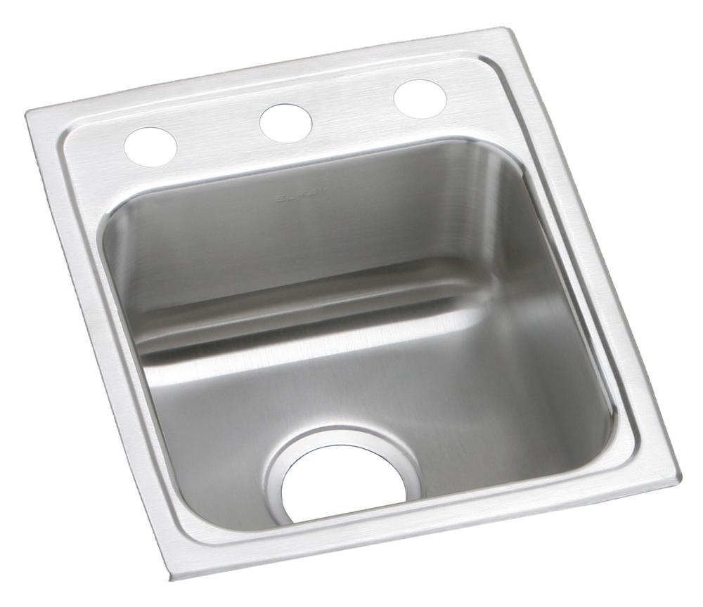 Elkay 18 Gauge Stainless Steel 15" x 17.5" x 5" Single Bowl Top Mount Kitchen Sink LRADQ1517502