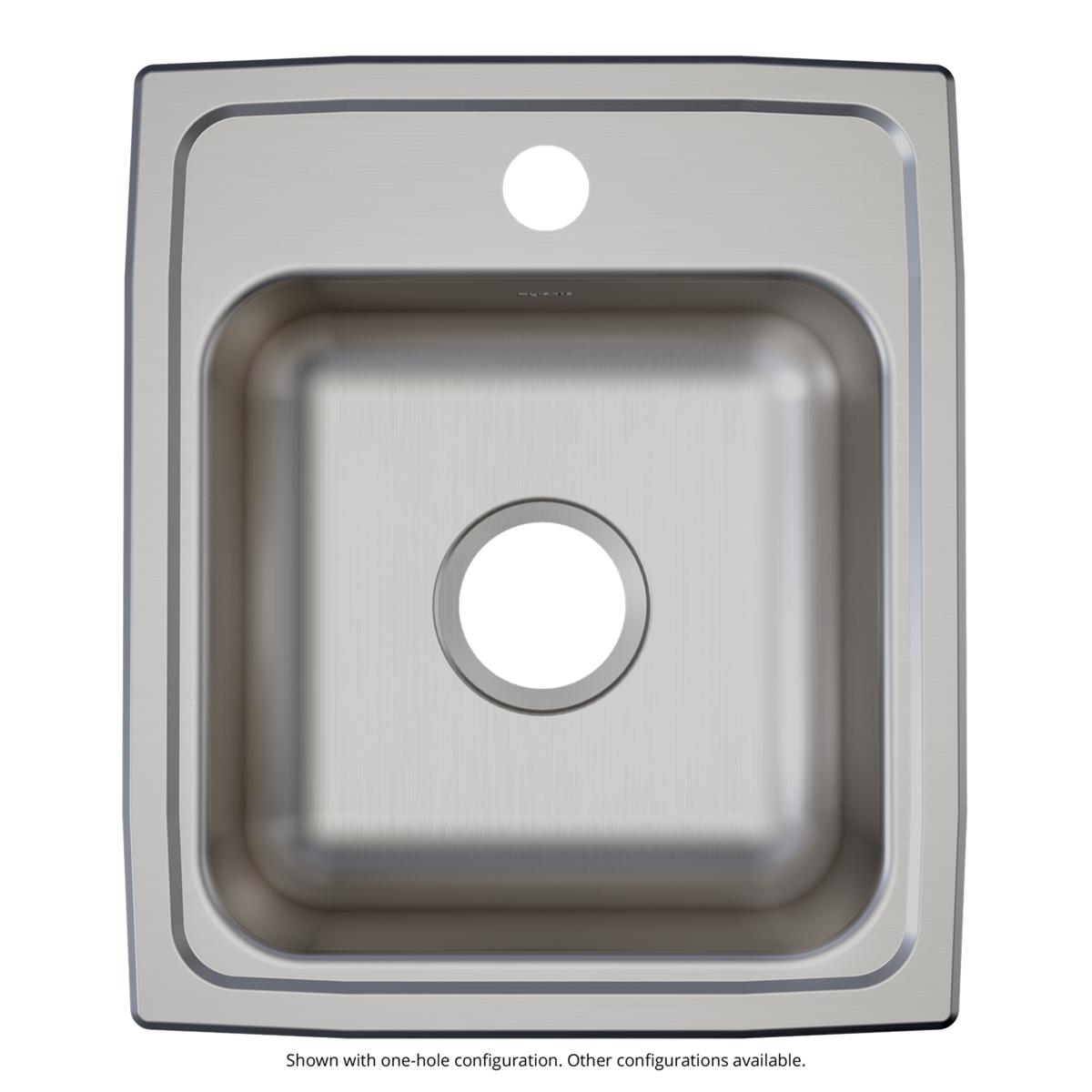 Elkay Lustertone Classic Stainless Steel 15" x 17-1/2" x 5-1/2", 1-Hole Single Bowl Drop-in ADA Sink LRAD1517551
