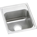 Elkay 18 Gauge Stainless Steel 15" x 17.5" x 6" Single Bowl Drop-in Kitchen Sink LRADQ1517600