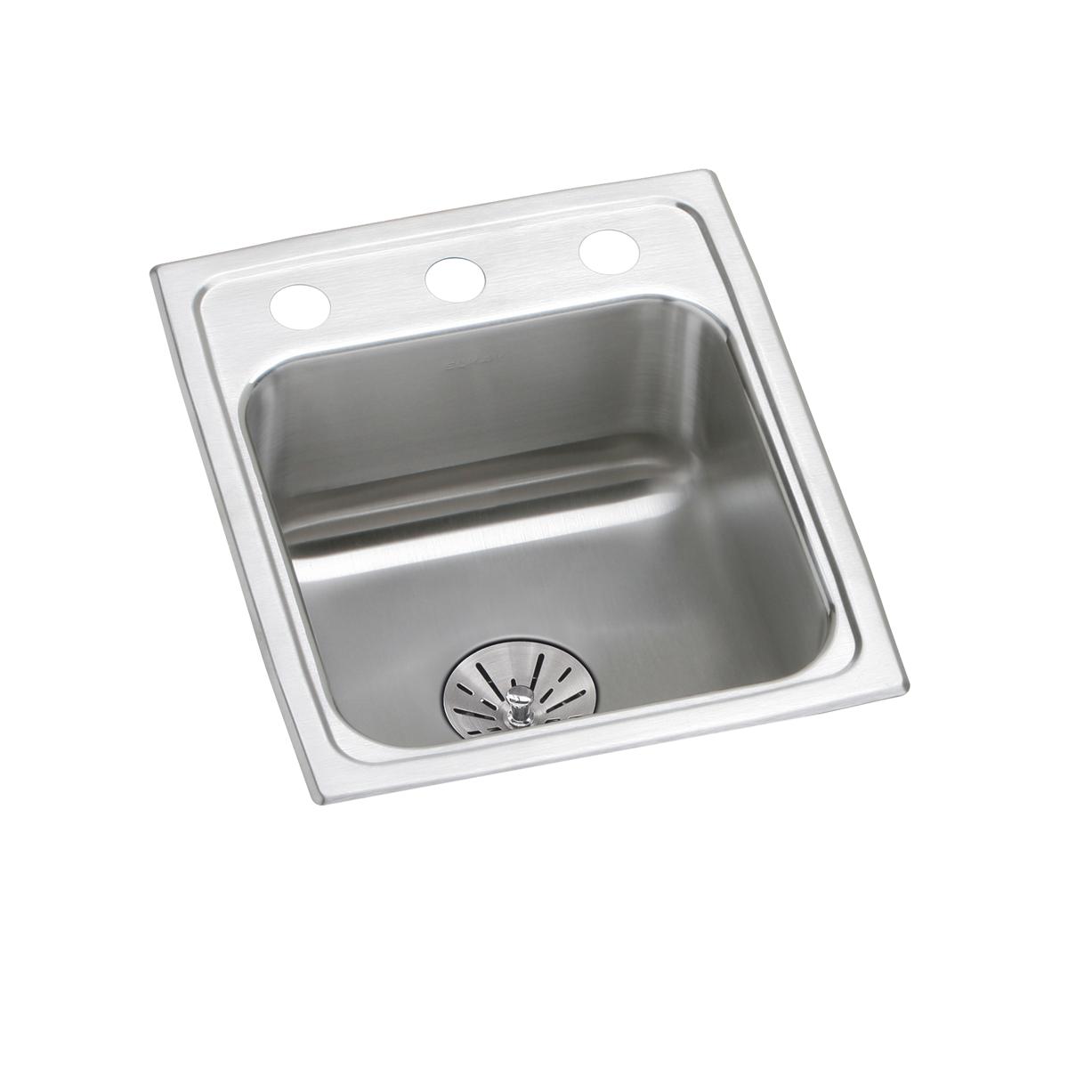 Elkay Lustertone Classic Stainless Steel 13" x 16" x 6-1/2", Single Bowl Drop-in ADA Sink with Perfect Drain LRAD131665PD3