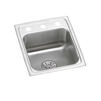 Elkay Lustertone Classic Stainless Steel 13" x 16" x 6-1/2", MR2-Hole Single Bowl Drop-in ADA Sink with Perfect Drain LRAD131665PDMR2