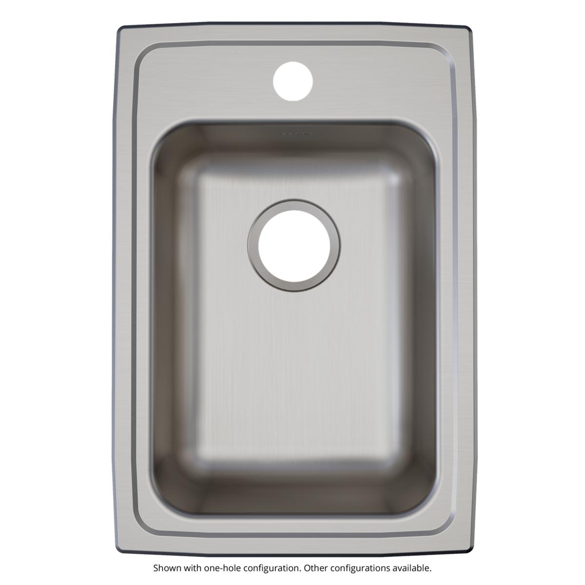 Elkay Lustertone Classic Stainless Steel 15" x 22" x 5-1/2", 3-Hole Single Bowl Drop-in ADA Sink LRAD1522553